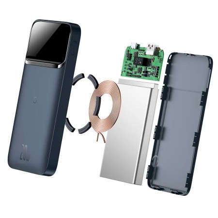 Портативный аккумулятор BASEUS Magnetic Wireless Quick Charging Power Bank 10000mAh 20W – Blue PPMT-03 фото 5