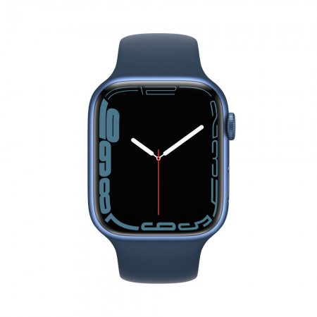 Часы Apple Watch Series 7 GPS 45mm Aluminum Case with Blue Pool Sport Band, Cиний омут (MKN83LL/A) фото 1