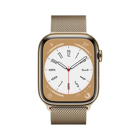 Умные часы Apple Watch Series 8 GPS+LTE 45mm Gold Stainless Steel Case with Gold Milanese Loop фото 1