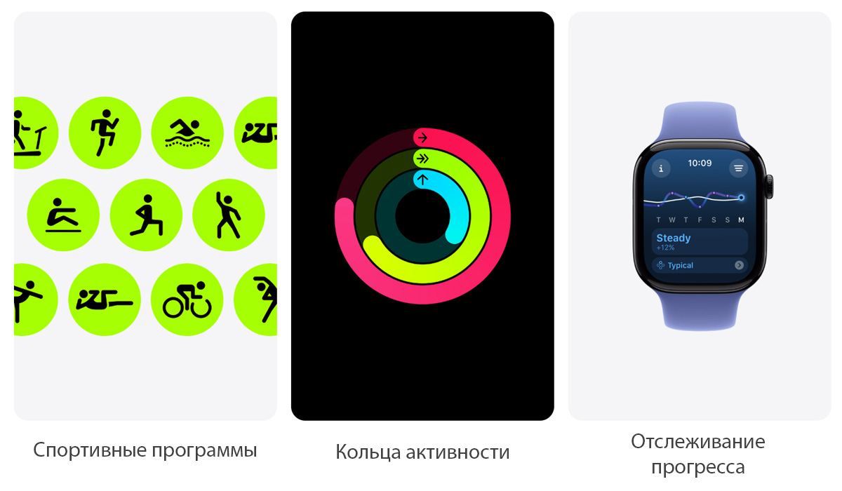 Apple Watch Series 10, 42mm, Jet Black Aluminum Case, Black Sport Band, S/M  фото
