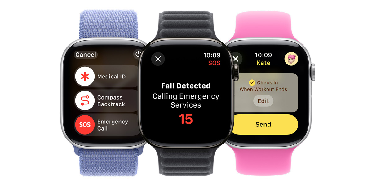 Apple Watch Series 10, 42mm, Jet Black Aluminum Case, Black Sport Band, S/M  фото
