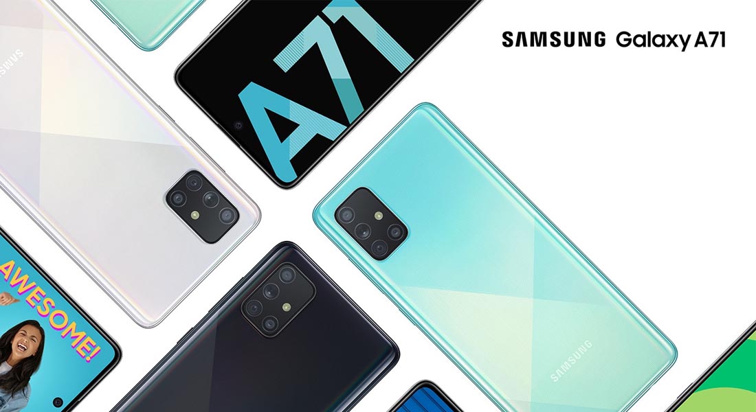Смартфон Samsung Galaxy A71 6/128GB Голубой  фото