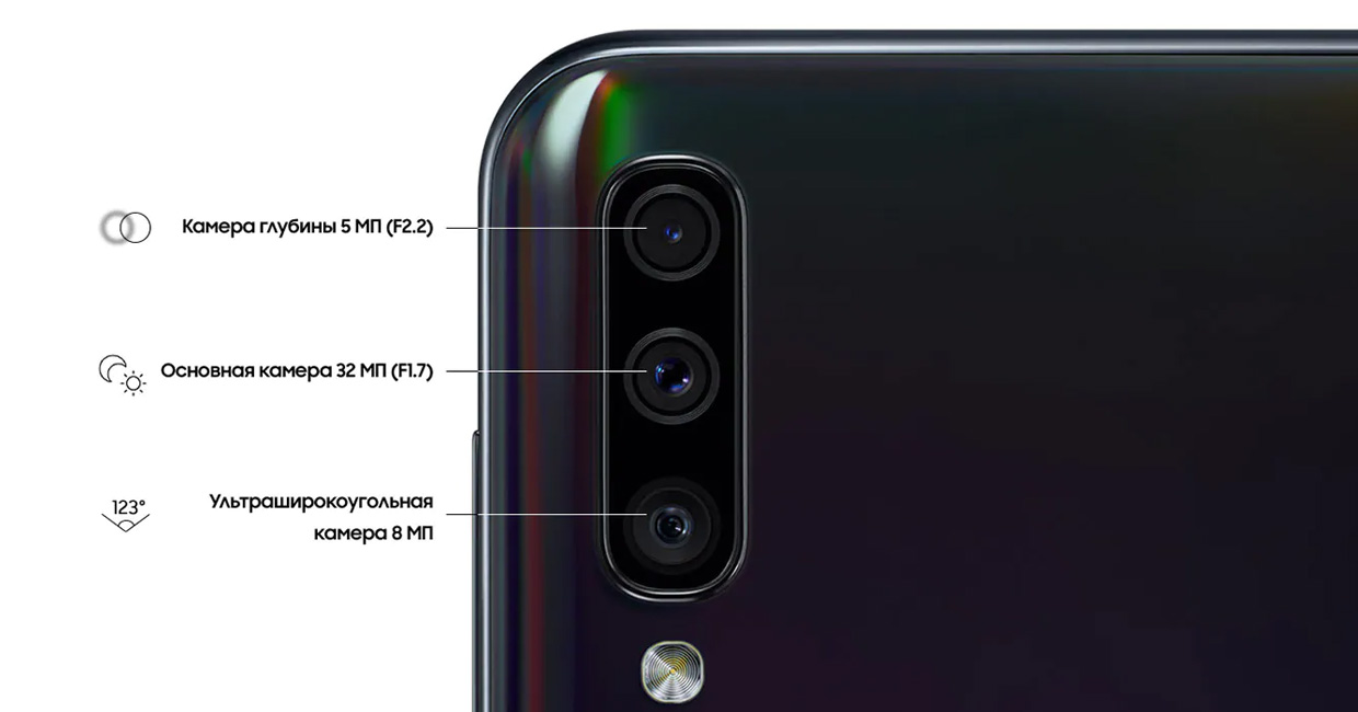 Смартфон Samsung Galaxy A70 (2019) 128Gb Black  фото