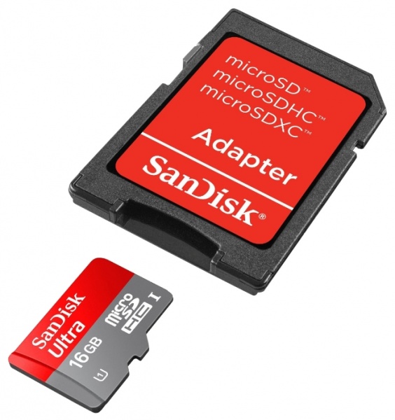 Карта памяти SanDisk Ultra microSDHC UHS-I 30 Мб/с 16 Гб + SD адаптер  фото